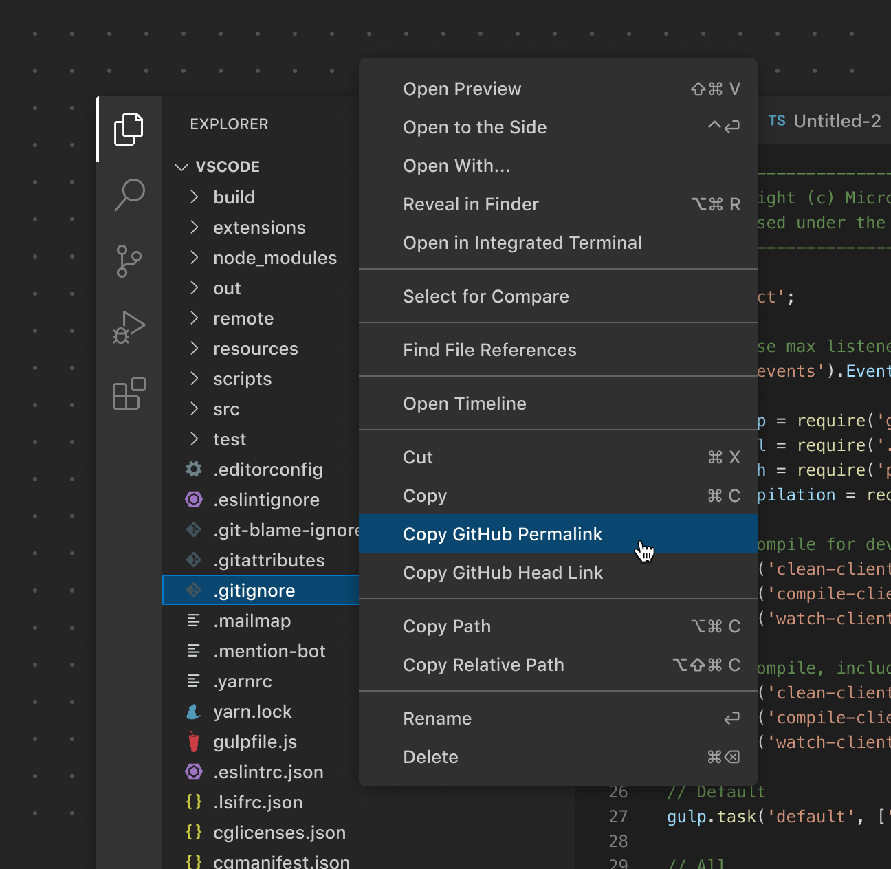 Overview of the Context Menu element