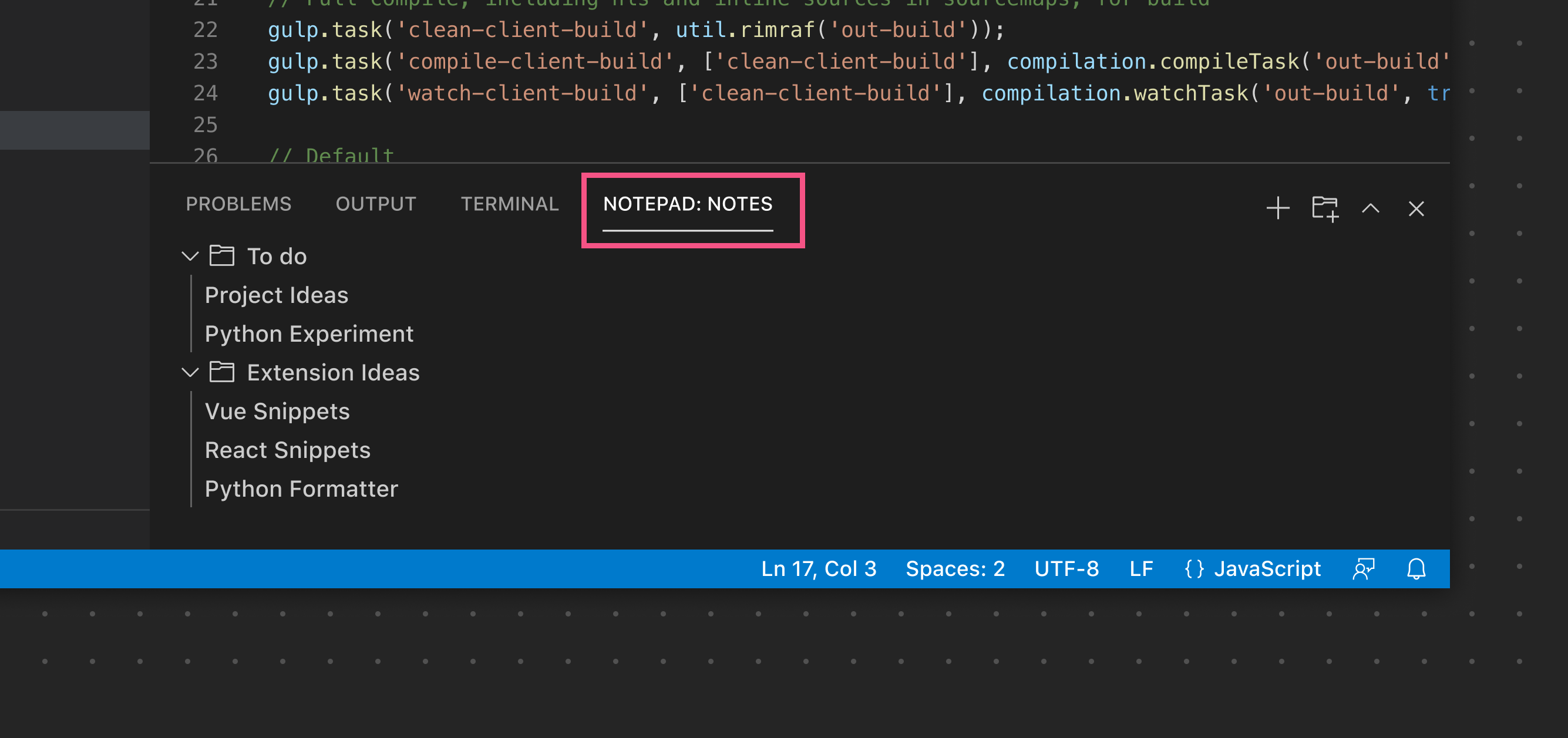 Example of a View Container in a Panel