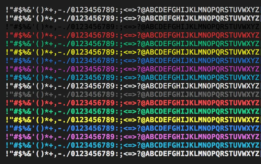 Behind the scenes an image is maintained containing the most common characters