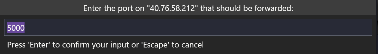 Enter the port to forward