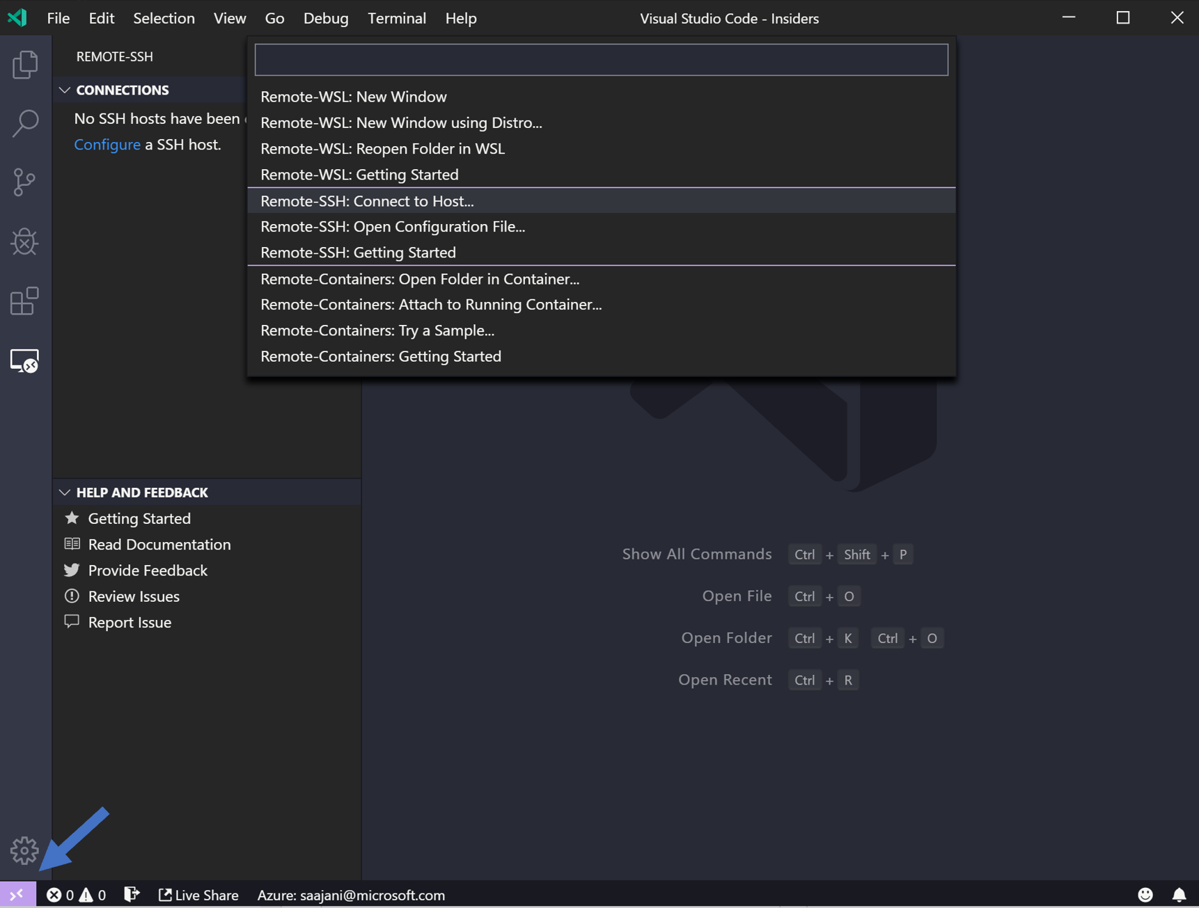 Remote extension commands