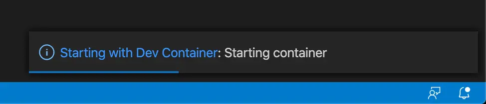 Close-up on starting container notification