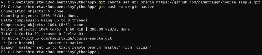 Push remote files in command prompt
