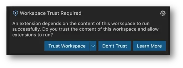 Workspace Trust required prompt