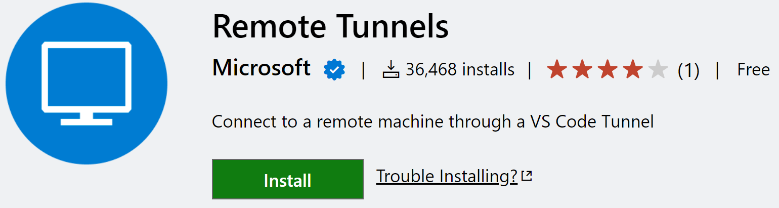 Remote - Tunnels extension in the Marketplace