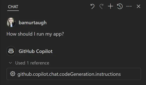 AI chat using custom instructions