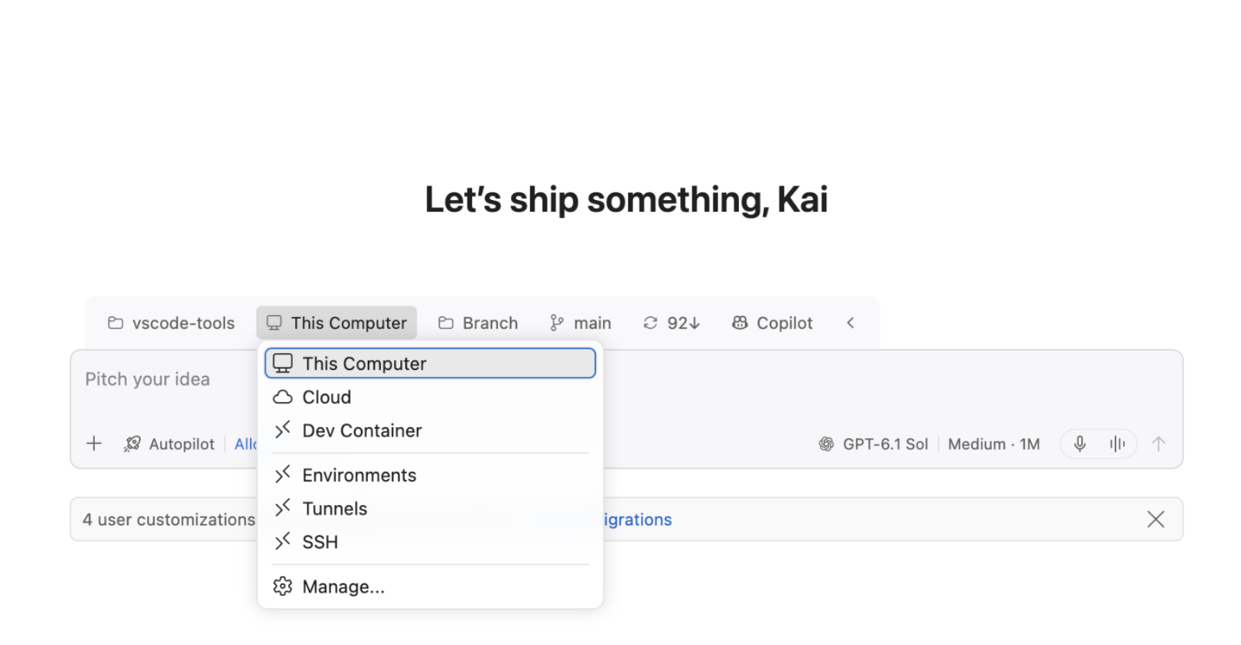 Screenshot of multi host interface
