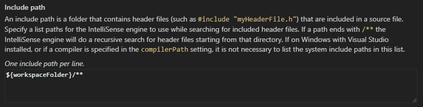 Include path setting