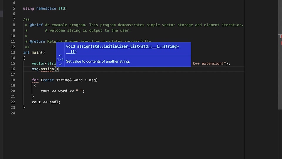 Watch Configure C++ IntelliSense in Visual Studio Code on Microsoft Learn (opens in new tab).