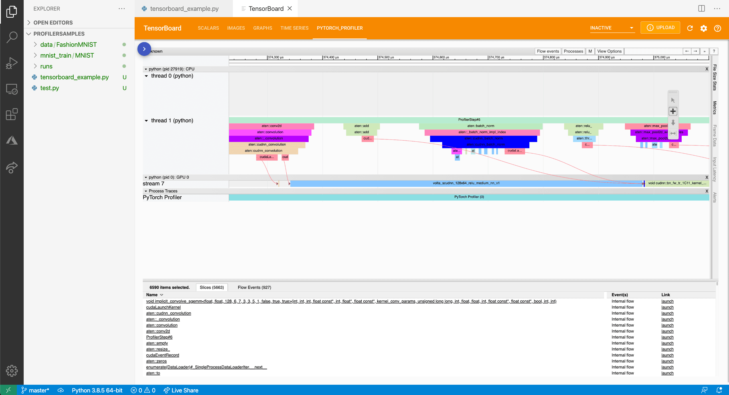 PyTorch Profiler integration with VS Code