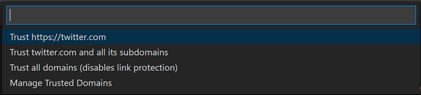 Configure Trusted Domains dropdown