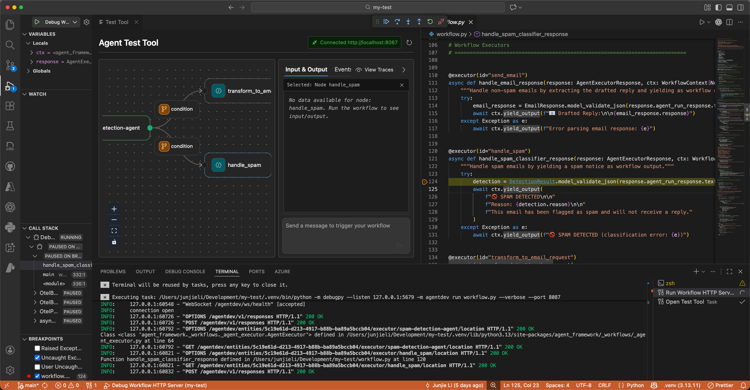 Screenshot showing workflow visualization