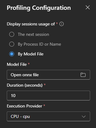 Screenshot that shows how to start by model file