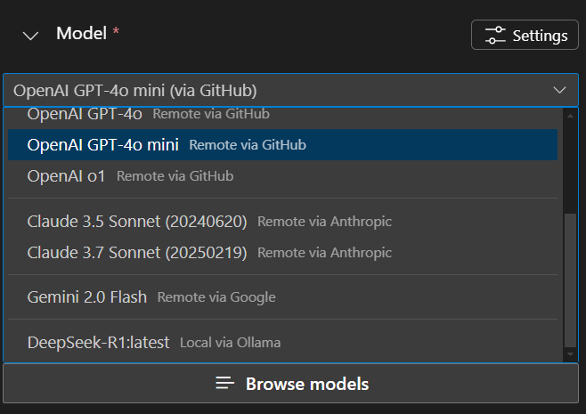 select a model