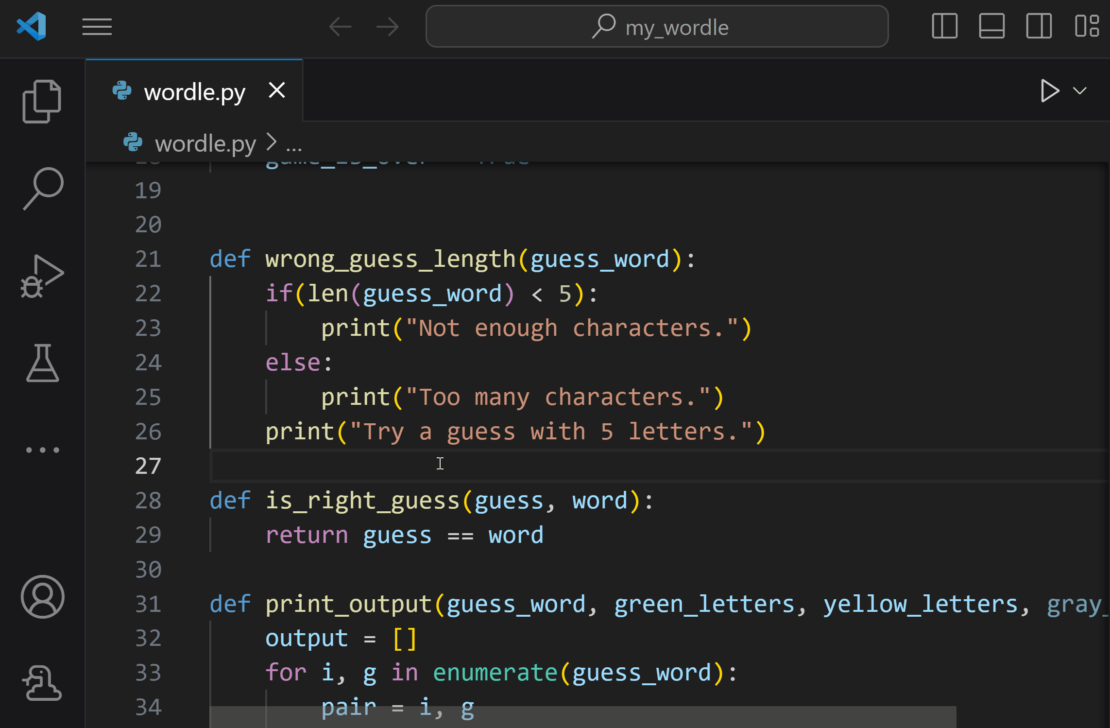 Gif showing how to configure the Python debugger for the first time.