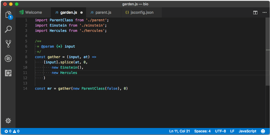 After selecting a symbol from a different file, an import is added for it automatically