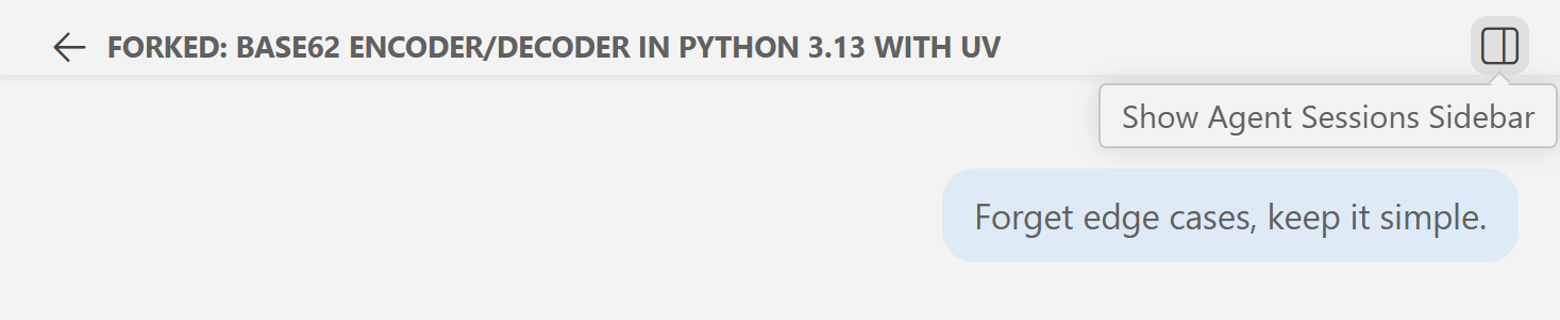 Screenshot of the Agent Sessions sidebar in VS Code, showing agent sessions with their names, timestamps, and pending file changes.