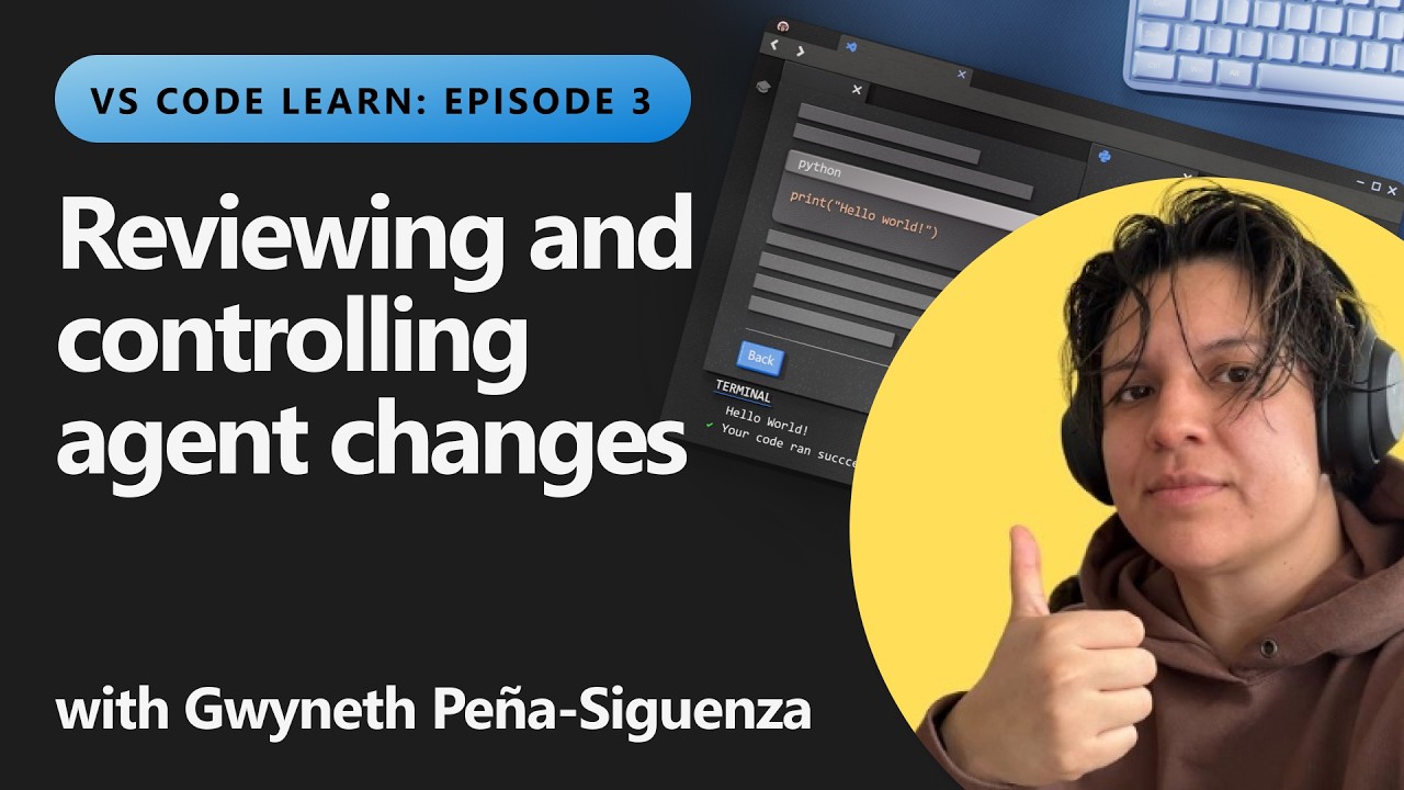 Watch Video for reviewing and controlling agent changes on YouTube (opens in new tab).