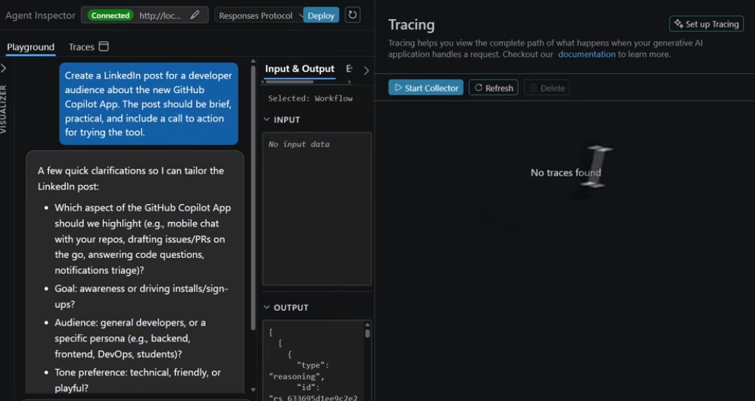 Agent Inspector debug session
