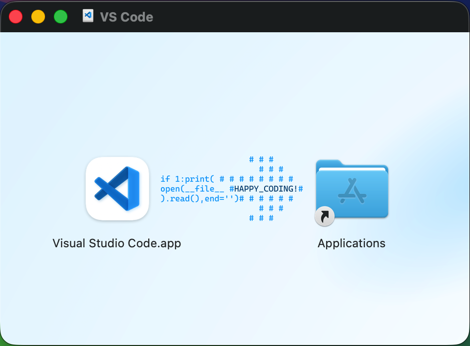 Screenshot showing the macOS DMG image mounted.