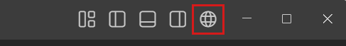 Screenshot of the VS Code title bar, showing a new button with a globe icon.