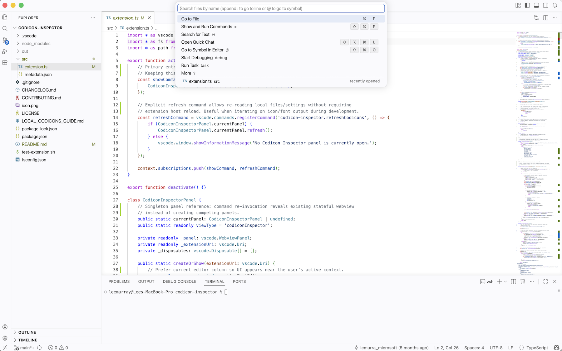 Screenshot of the new light themes in VS Code.
