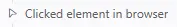 Screenshot of a tool call saying "Clicked element in browser".