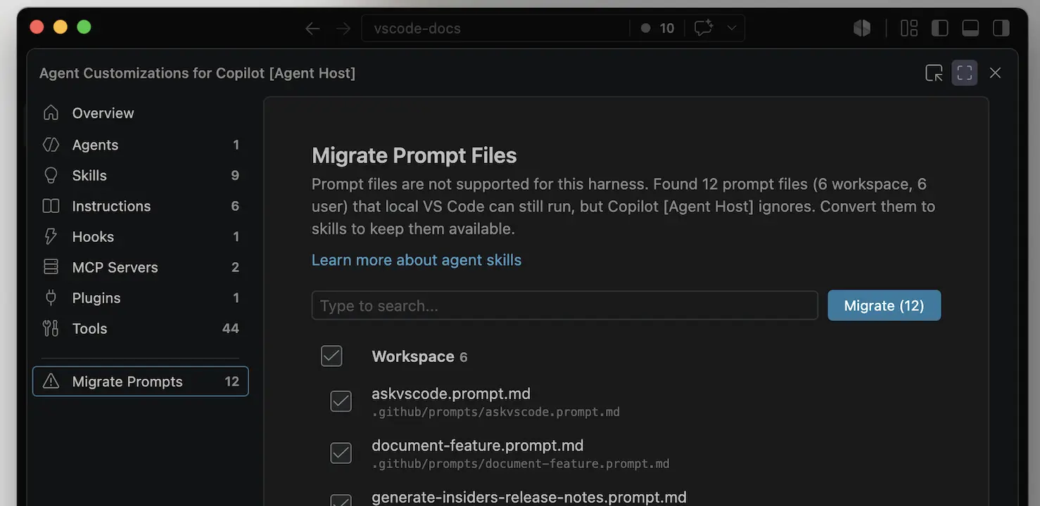 migrate prompt files