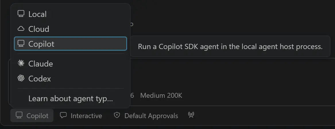 Screenshot showing the harness dropdown in the editor window.