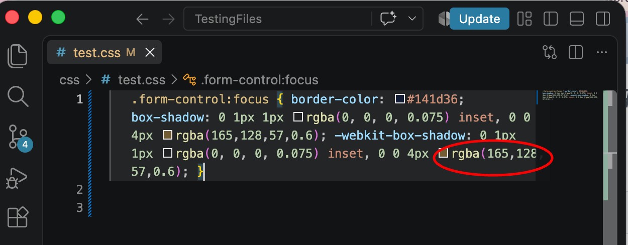 Screenshot showing a wrapped CSS line cropped at the edge of the editor viewport.