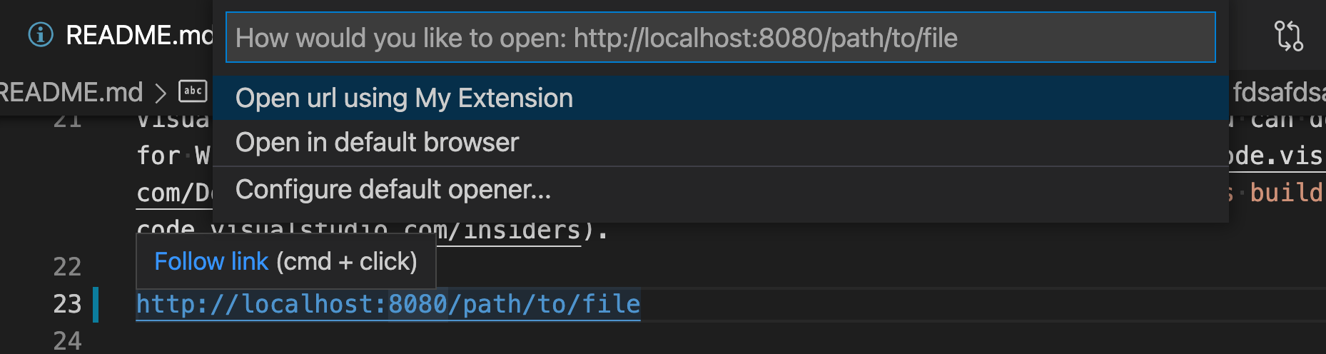 Selecting the opener for a URI