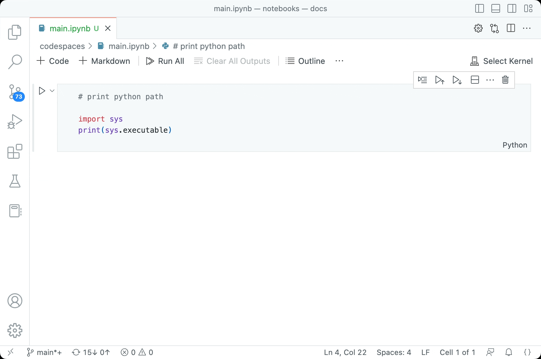 Notebook kernel picker with MRU list and using the Select Another Kernel option