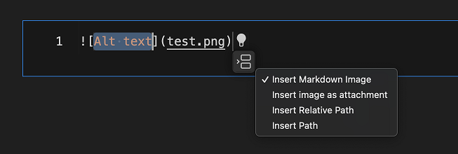 Using the drop selector in a notebook Markdown cell